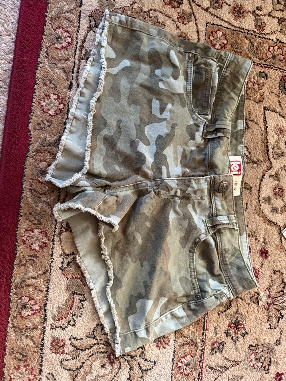 Lee Girls' Camo Frayed Hem Shorts - Green